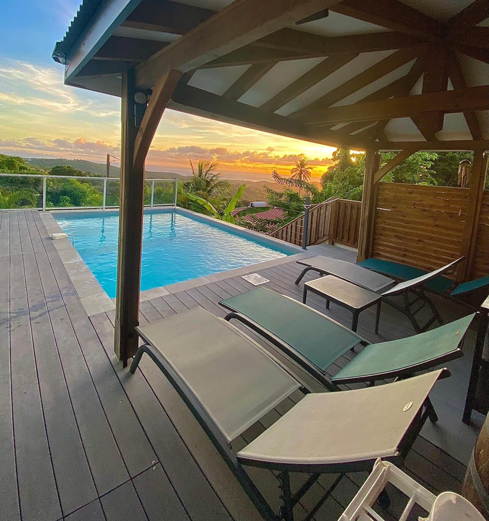 Les Villas Pameyaque 2 F2 Avec 1 Piscine Et 1 F3 Avec 1 Piscine, Superbe Vue Sur La Mer Riviere-Salee Buitenkant foto